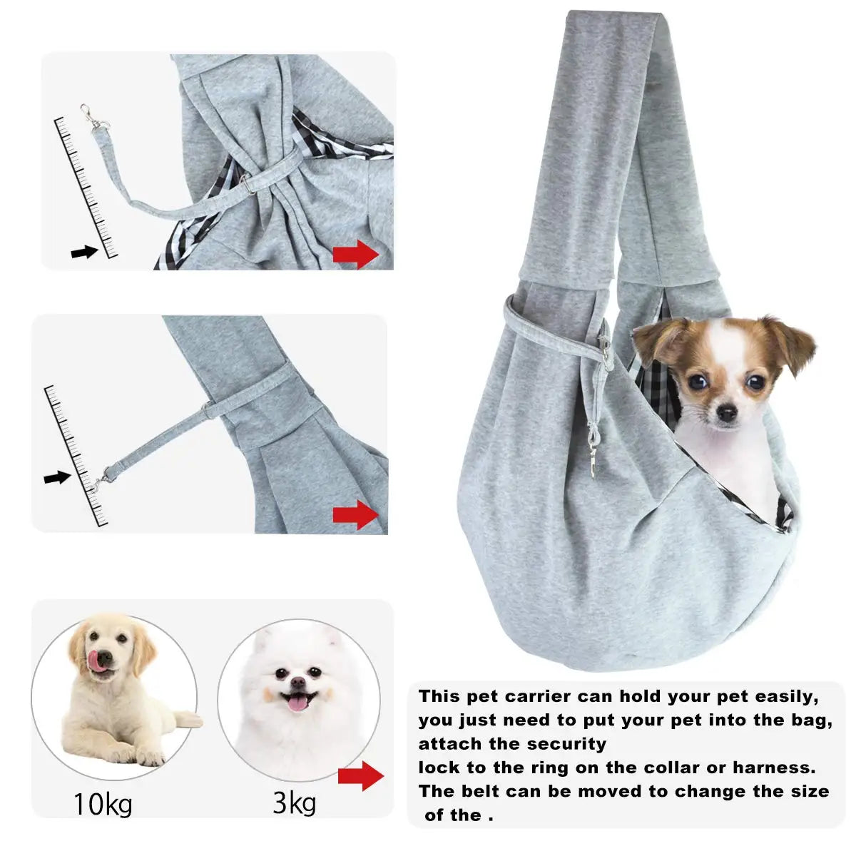 Portable Foldable Breathable Gray Pet Crossbody Bag Soft Dog Backpack Travel Teddy Poodle