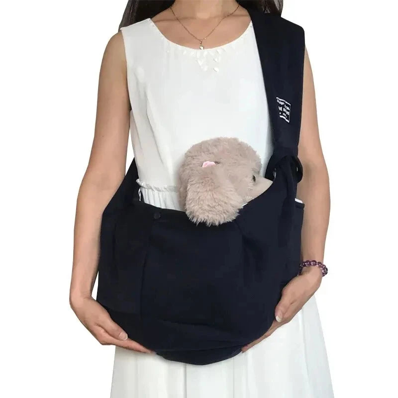 Portable Foldable Breathable Gray Pet Crossbody Bag Soft Dog Backpack Travel Teddy Poodle