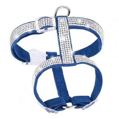 Chest Strap Rhinestone Decor Breathable Faux Leather Walking Safety Pet Harness for Dog accessories Suministros para perros