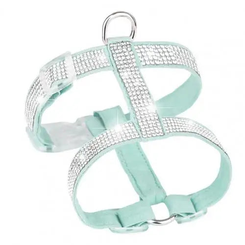 Chest Strap Rhinestone Decor Breathable Faux Leather Walking Safety Pet Harness for Dog accessories Suministros para perros